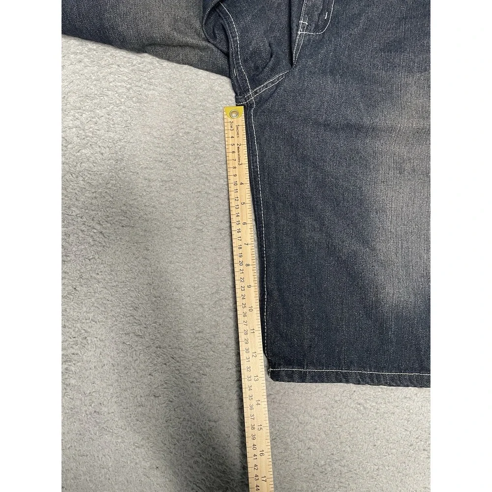 Vintage Y2K Jinzu Shorts Mens 38 Blue Denim Jorts Wide Leg Baggy Skater‎ Shorts